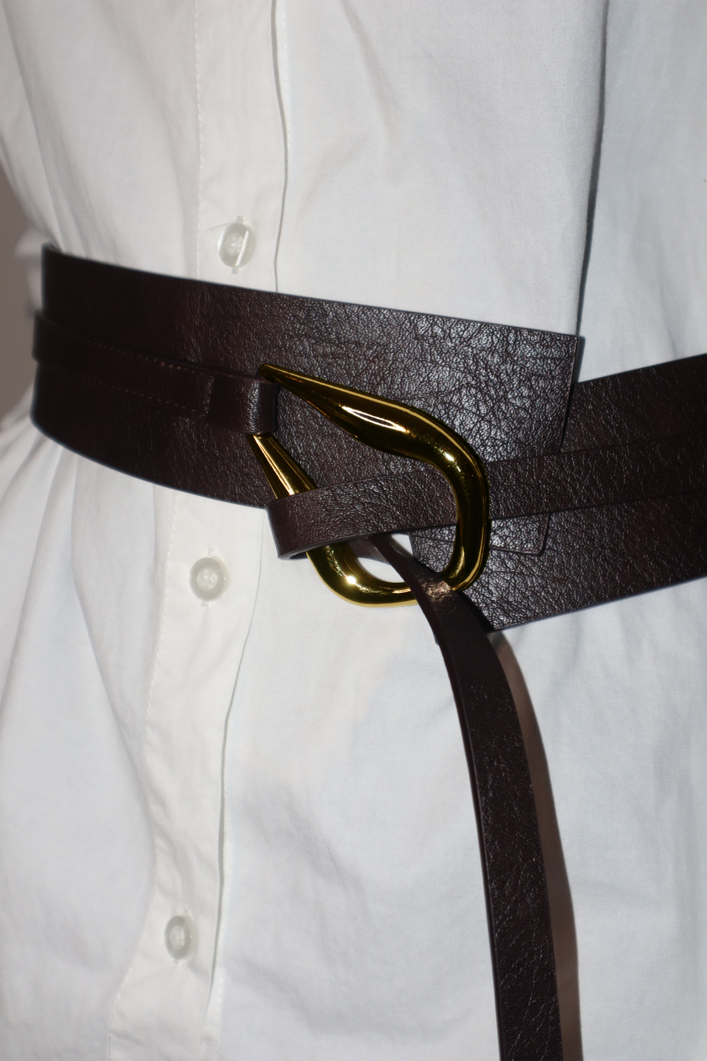 Endeavour Belt in Brown with Gold Buckle