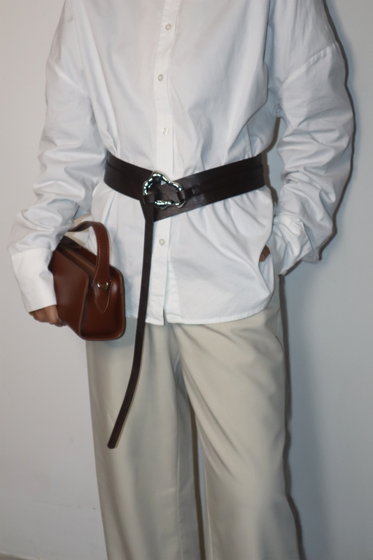 Essence Belt in Brown with Silver Buckle