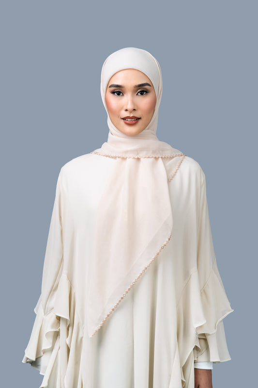 The Kisah Sulam Square Scarf in Surya Mutiara