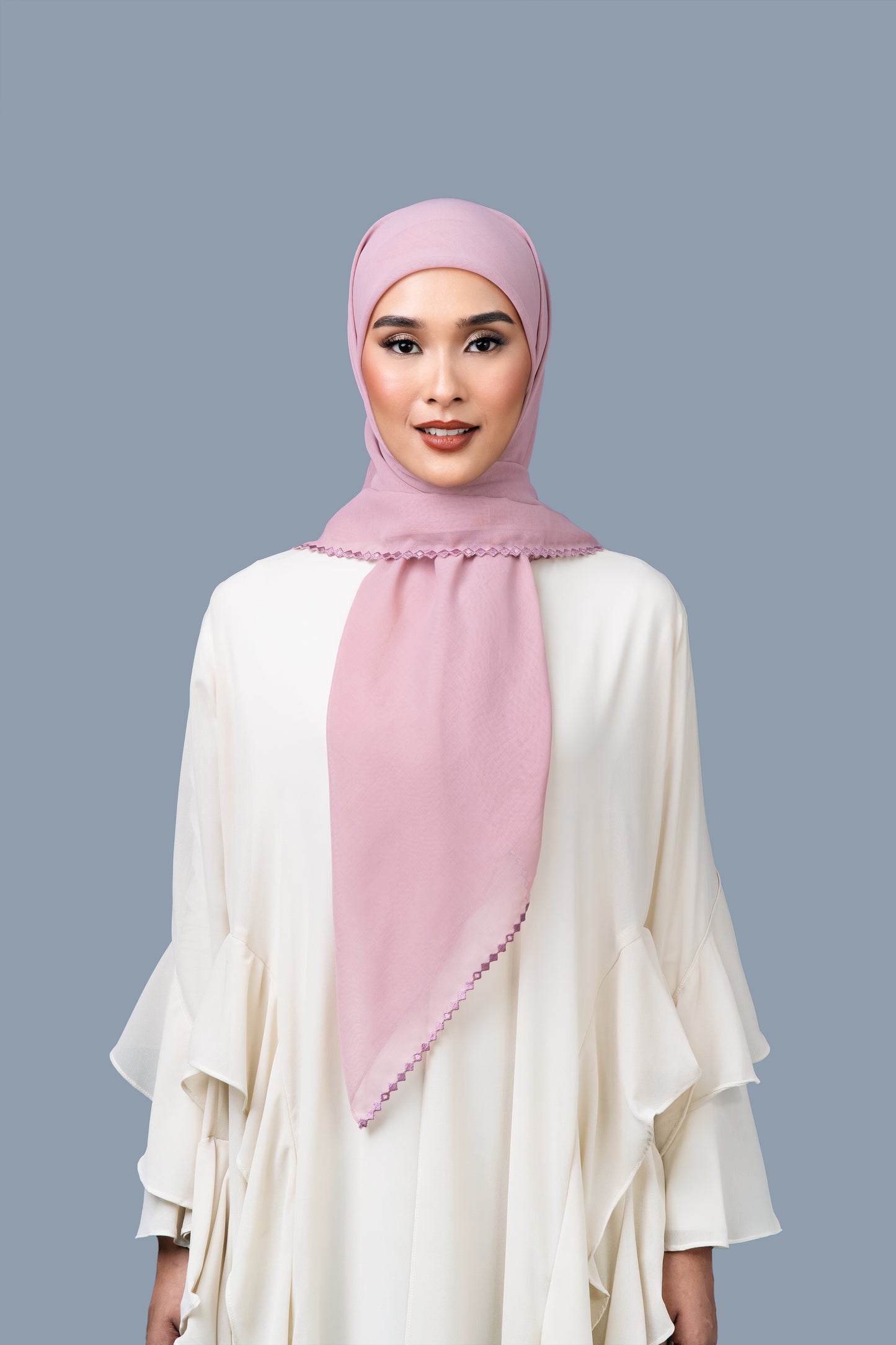 The Kisah Sulam Square Scarf in Mekar Jambu